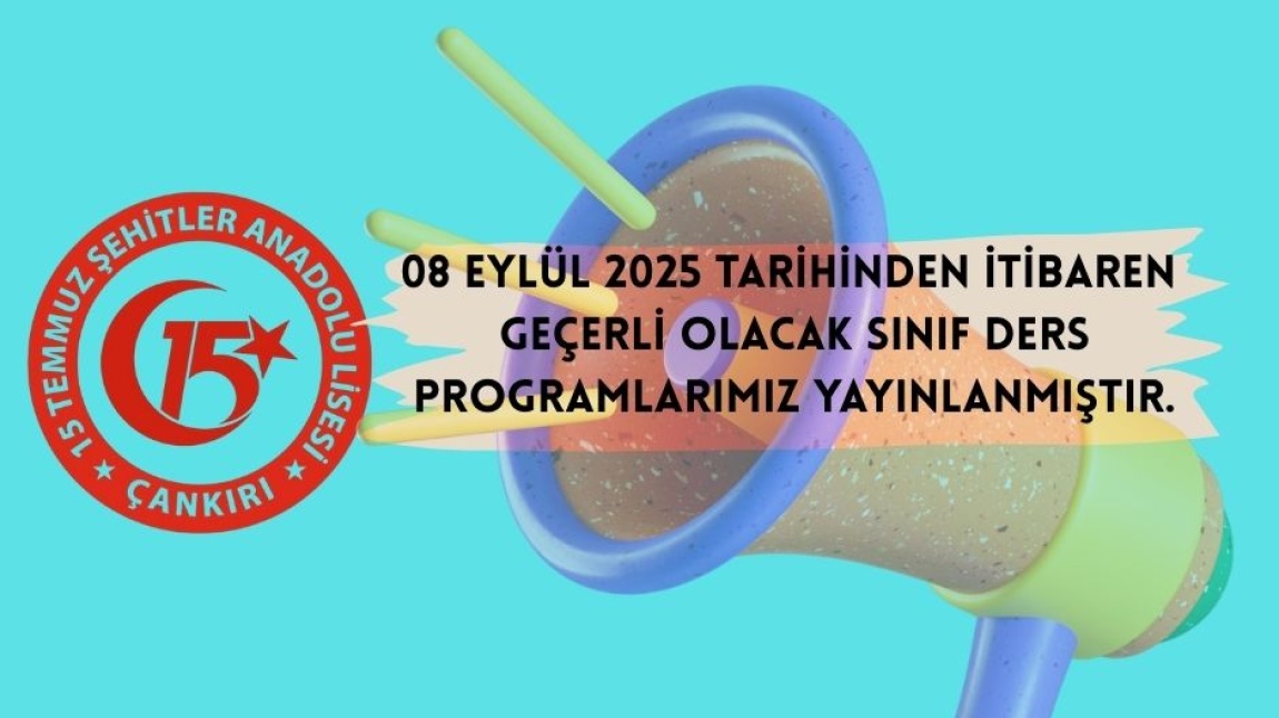 DERS PROGRAMIMIZ YAYINLANDI